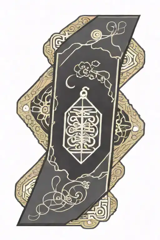 one single rectangual japanese blank omamori charm tattoo design idea