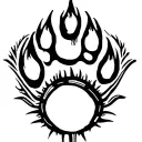 bear paw drum logo tattoo design idea