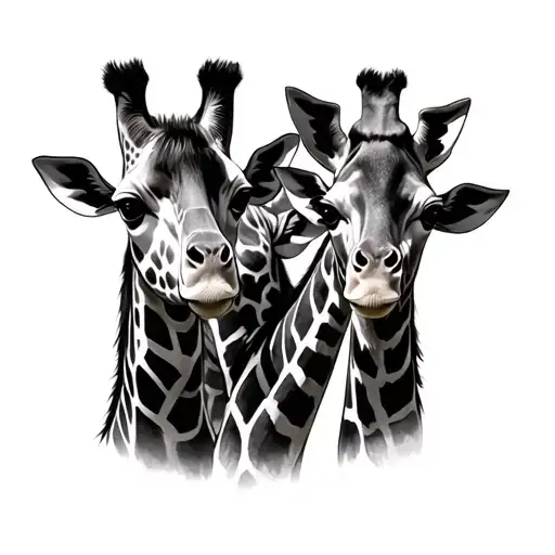 three giraffes tattoo design idea