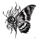 moth drawn to a flame tattoo design idea