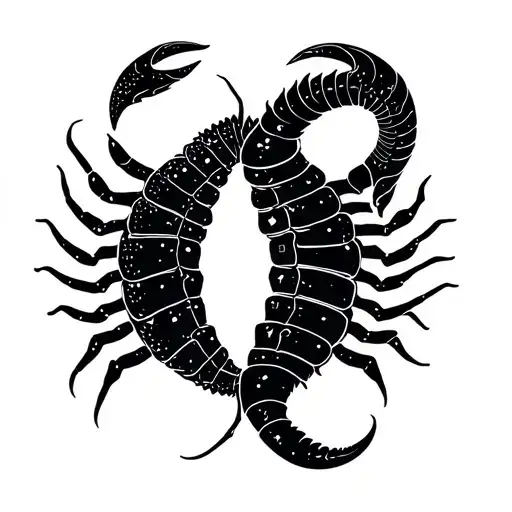 Scorpio and Capricorn constellation merging tattoo design idea