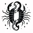 Scorpio and Capricorn constellation merging tattoo design idea