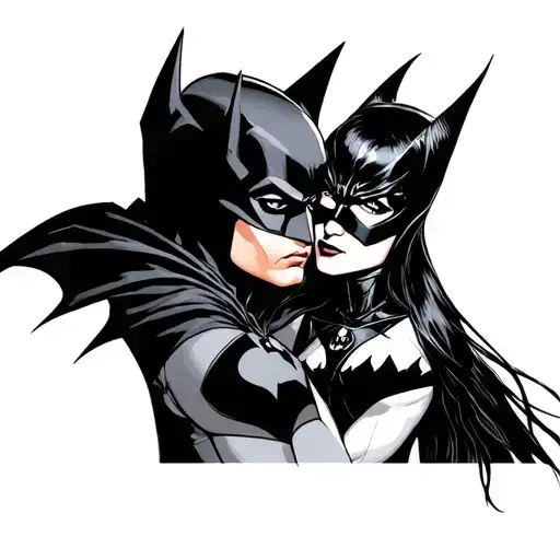 Batman and Catwoman tattoo design idea