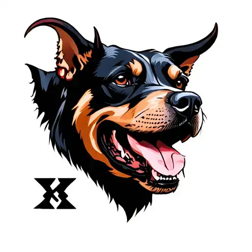 devil dog resident evil style tattoo design idea