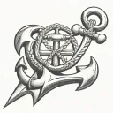 military anchor  tattoo design idea
