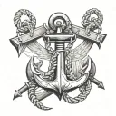 military anchor  tattoo design idea
