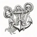 military anchor  tattoo design idea