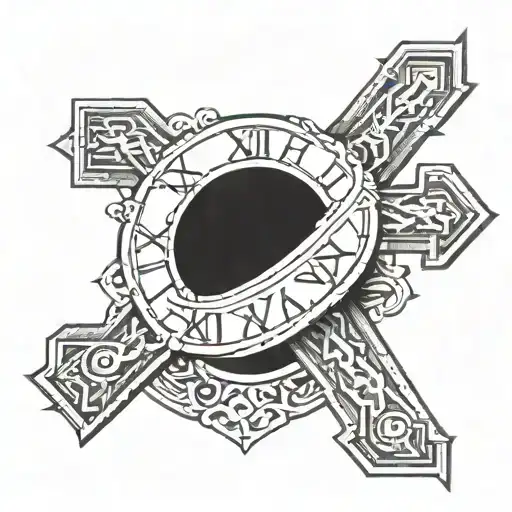 Roman numerals with a cross tattoo tattoo design idea