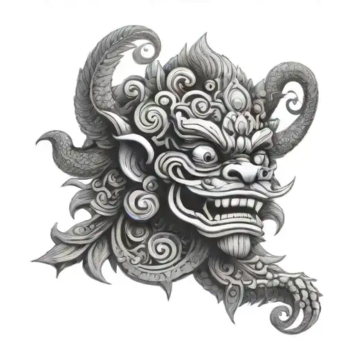 Balinese Barong tattoo design idea