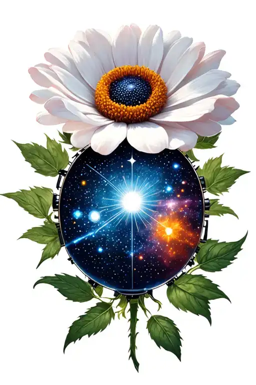 Tatouqge Coccinelle Marguerite Solar Dial Constellation Ded Pleiades Rose of the winds tattoo design idea
