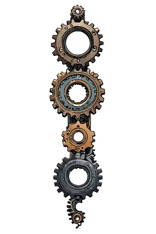 gears intertwined tattoo design idea