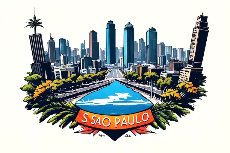 sao paulo city symbol tattoo design idea