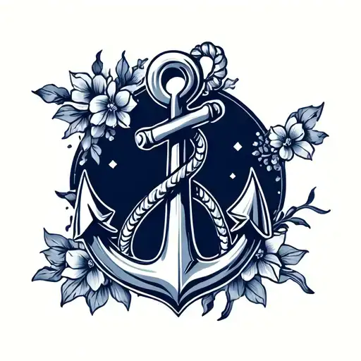 anchor intertwined tattoo design idea
