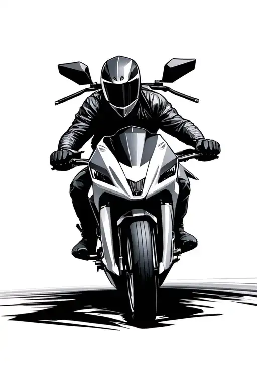 Shogun riding sportsbike tattoo design idea