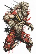 Zeus throw lighting bolt striking tattoo design idea