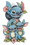 lilo and stitch with other experiments  tattoo design idea