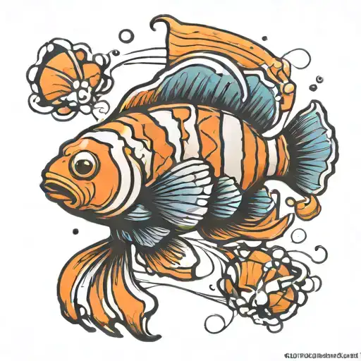 Clownfish tattoo design idea