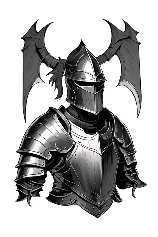 medieval armor with names tattoo design idea