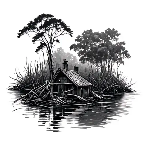 318 louisiana swamp tattoo design idea