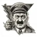 Hitler playing video games tattoo design idea