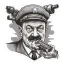 Hitler playing video games tattoo design idea