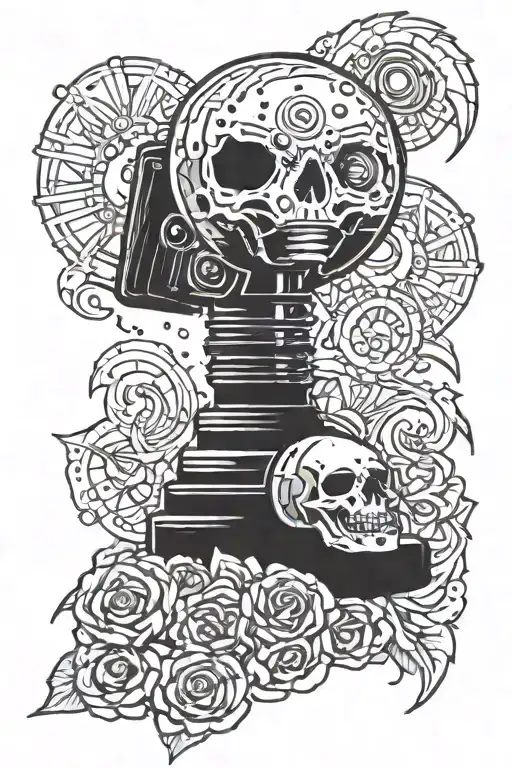 drilling and blasting tattoo design idea