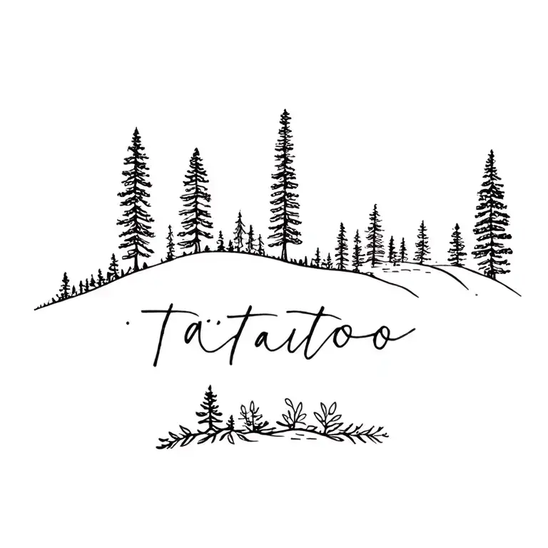 travel nature family tattoo design idea