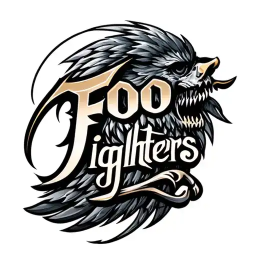foo fighters logo 3D tattoo design idea