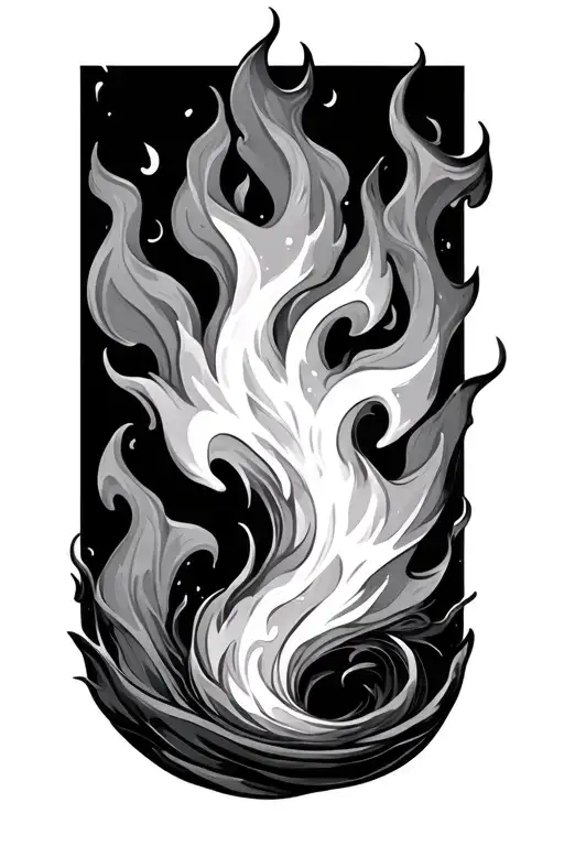 fire and water tattoo design idea