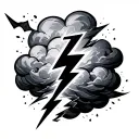 Lightning Bolt from a cloud tattoo design idea