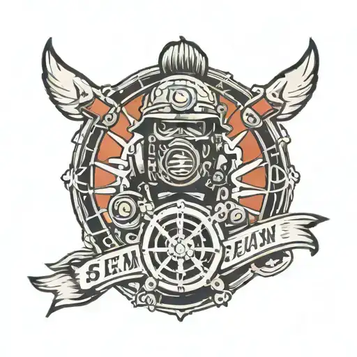 seaman engine department emblem tattoo design idea