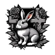 "Haasova" Slovak Cross and Rabbit tattoo design idea