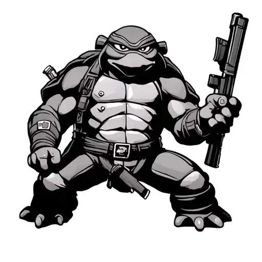 ninja turtle cop tattoo design idea