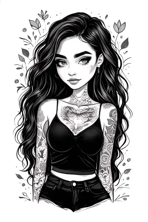 stick figure style  girlfriend in my corner tattoo design idea