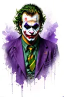 Heath Ledger Joker purple tattoo design idea