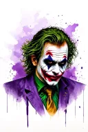 Heath Ledger Joker purple tattoo design idea