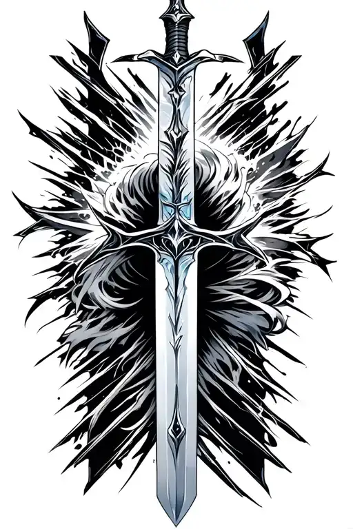 forearm to wrist Dark Repulser Sword from Sword art online tattoo design idea