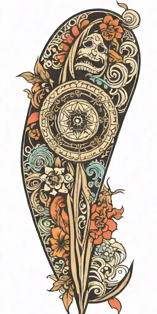 stich surfing tattoo design idea