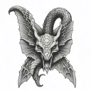 snake with bat wings tattoo design idea