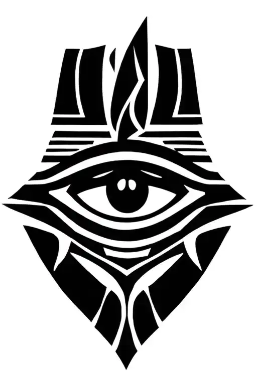 egyptian eye of horus with fangs tattoo design idea