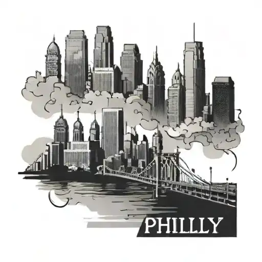 Philly Skyline buildings skyline tattoo design idea