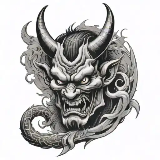 japanese devil tattoo design idea