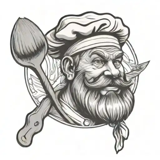 chef woodworker baker tattoo design idea