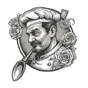 chef woodworker baker tattoo design idea