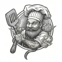 chef woodworker baker tattoo design idea