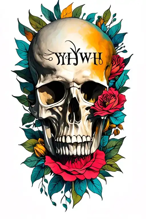 YHWH written tattoo design idea