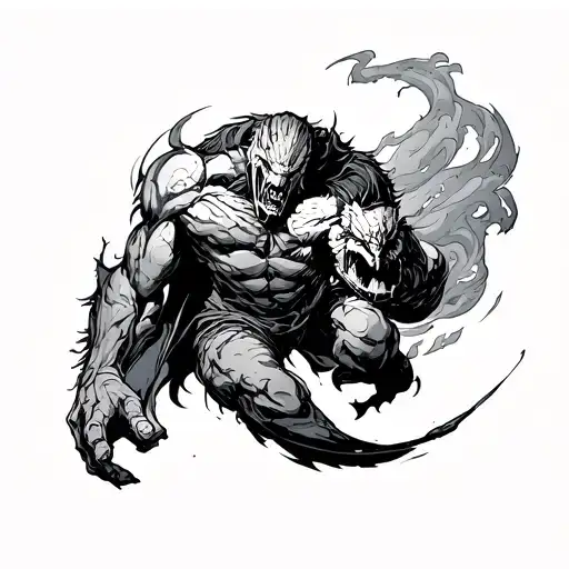 japanese tattoo style of attack on titan. the rumbling and the founding titan.  tattoo design idea