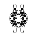 poker chip and bowling ball transforming with the arizona state outline tattoo design idea