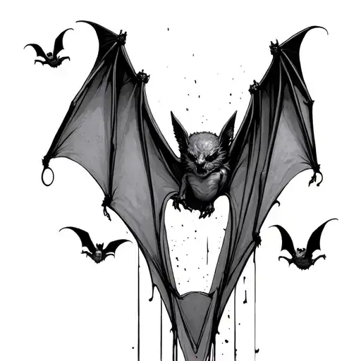 bats flying from the v line tattoo tattoo design idea