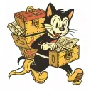 Felix the cat carrying a box of junk tattoo design idea